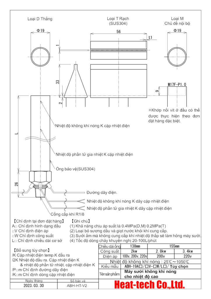 《Máy sưởi không khí nóng nhỏ cho nhiệt độ cao》ABH-19A