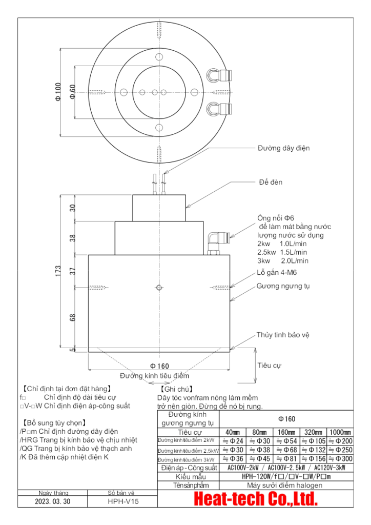 Máy sưởi điểm halogen lớn HPH-160