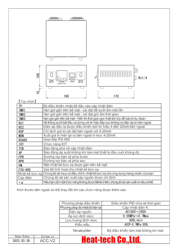 Bộ điều khiển máy làm mát không khí lạnh sê-ri ACC