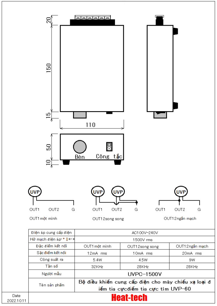 Máy chiếu xạ loại điểm tia cực tím sê-ri UVP-60