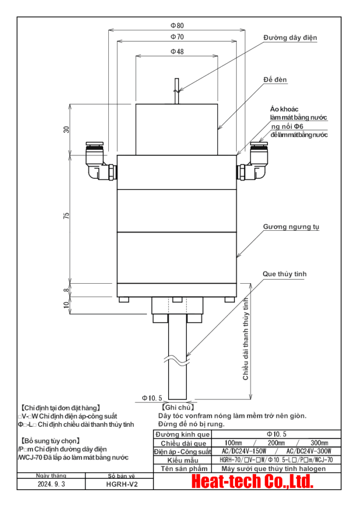 Sơ đồ ngoại hình của HGRH-70