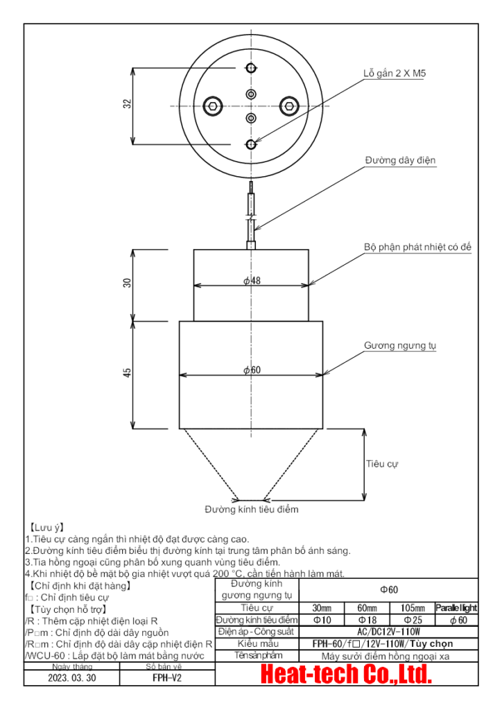 6.Bản vẽ kích thước của FPH-60 6.Bản vẽ kích thước của FPH-60